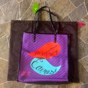 NWT Kate Spade Griffen Book Importance Being Earnest Wilde Tote Bag